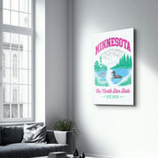 Minnesota - The North Star State | Glass Wall Art