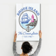 Rhode Island - The Ocean State | Glass Wall Art