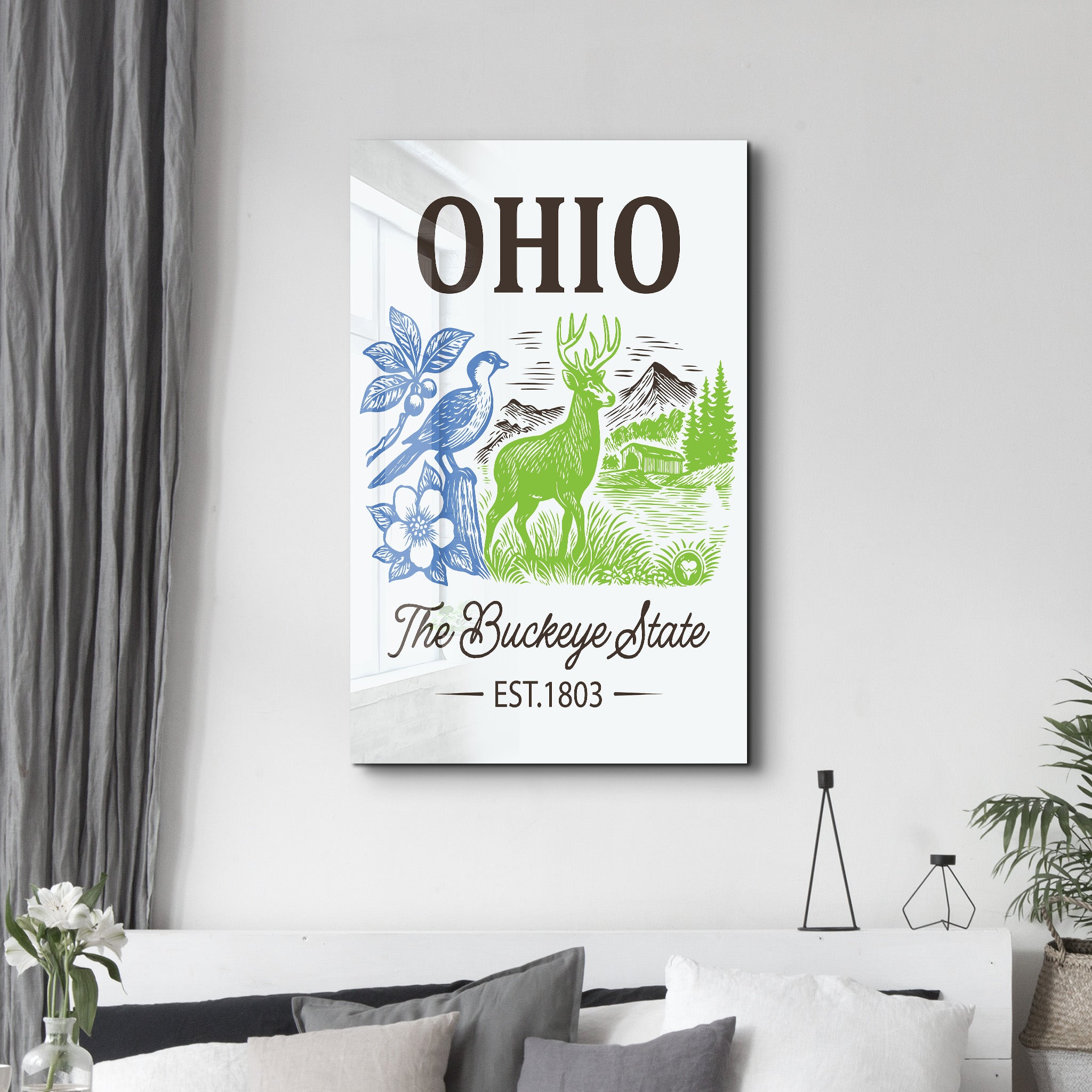 Ohio - The Buckeye State | Glass Wall Art