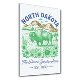 North Dakota - The Peace Garden State | Glass Wall Art