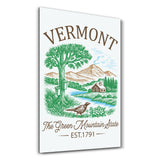 Vermont - The Green Mountain State | Glass Wall Art