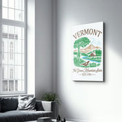 Vermont - The Green Mountain State | Glass Wall Art