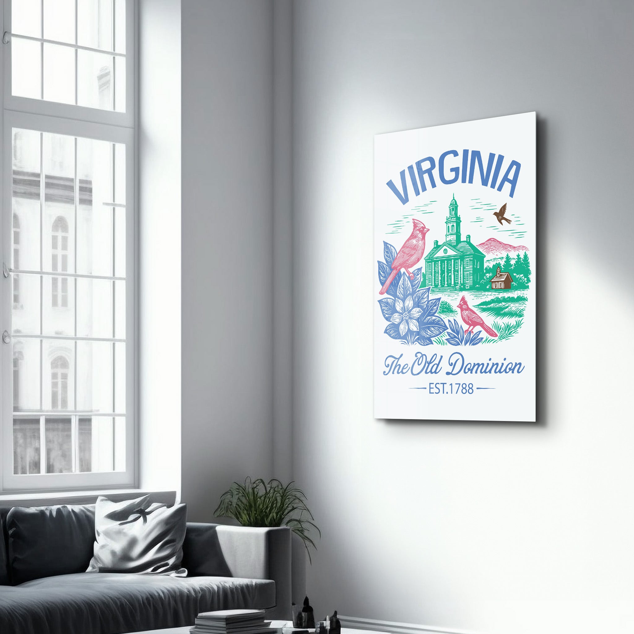 Virginia - The Old Dominion | Glass Wall Art