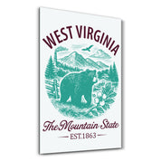 West Virginia - The Mountain State | Glass Wall Art