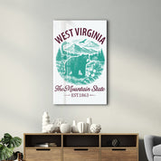 West Virginia - The Mountain State | Glass Wall Art