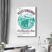 West Virginia - The Mountain State | Glass Wall Art