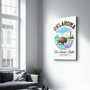 Oklahoma - The Sooner State | Glass Wall Art