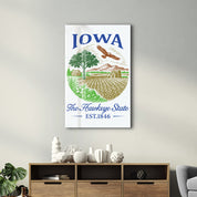 Iowa - The Hawkeye State | Glass Wall Art