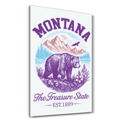 Montana - The Treasure State | Glass Wall Art