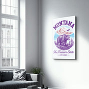 Montana - The Treasure State | Glass Wall Art