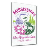 Mississippi - The Magnolia State | Glass Wall Art