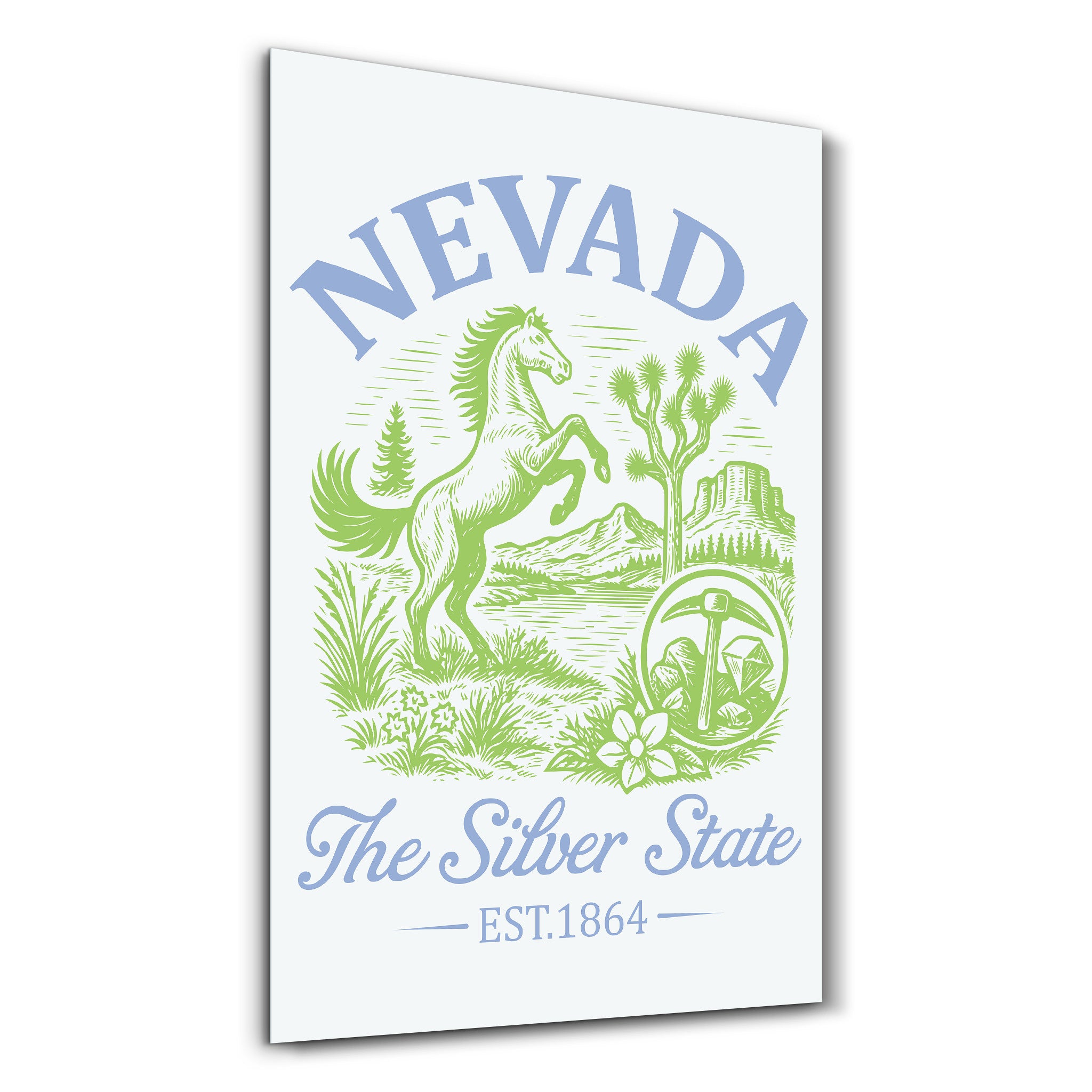 Nevada - The Silver State | Glass Wall Art