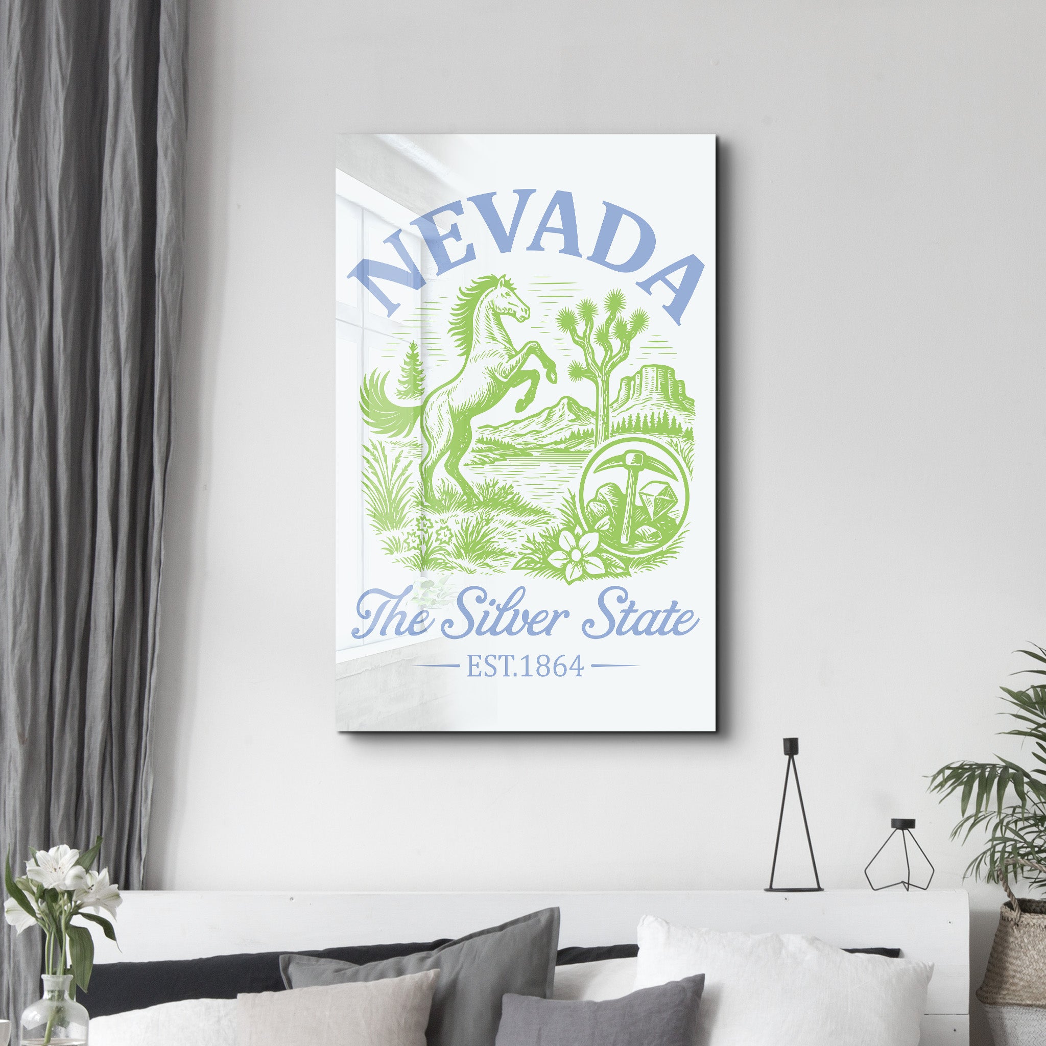 Nevada - The Silver State | Glass Wall Art