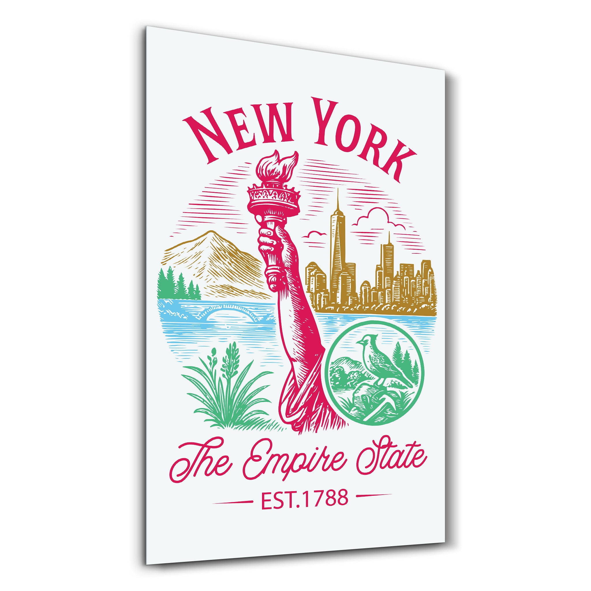 New York - The Empire State | Glass Wall Art