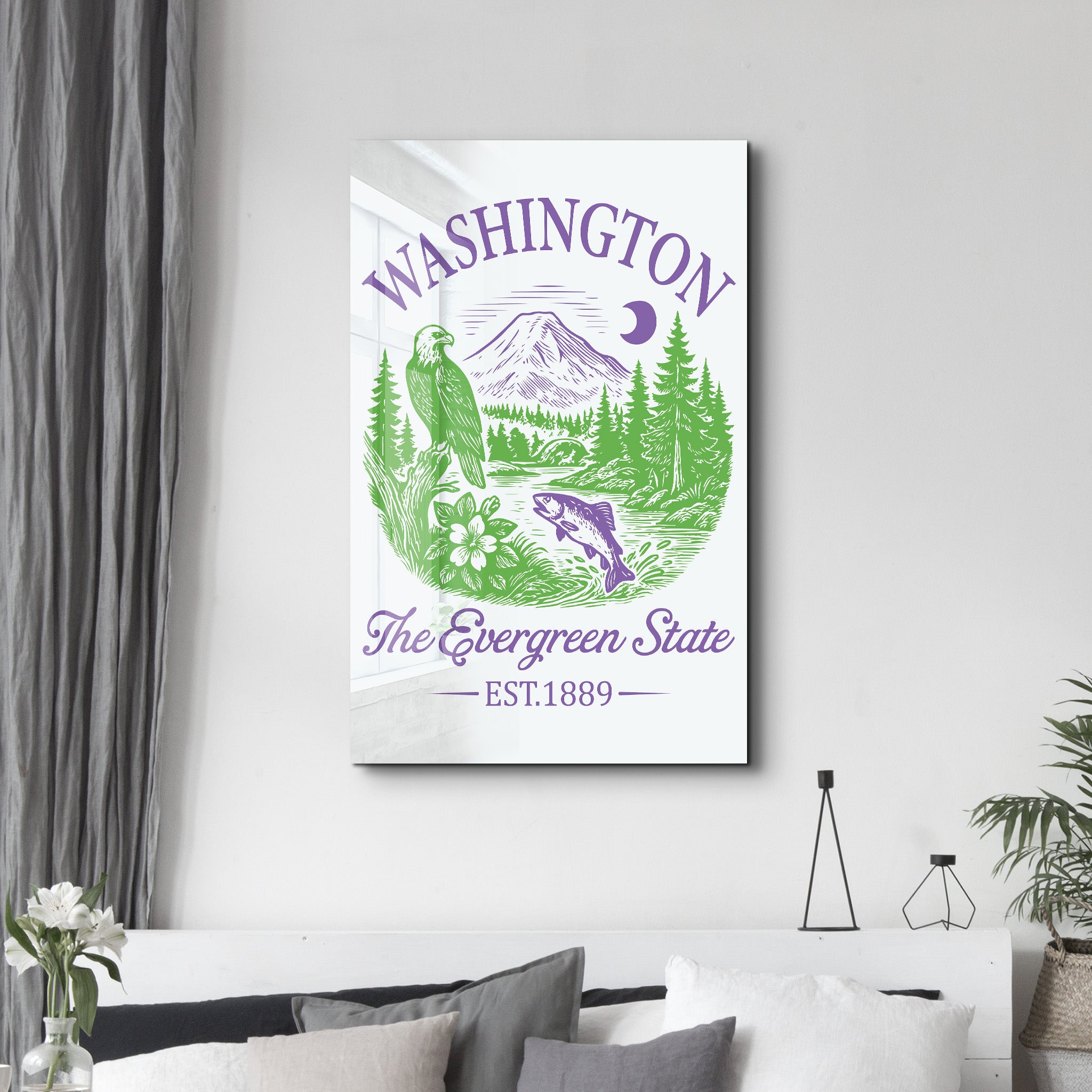 Washington - The Evergreen State | Glass Wall Art