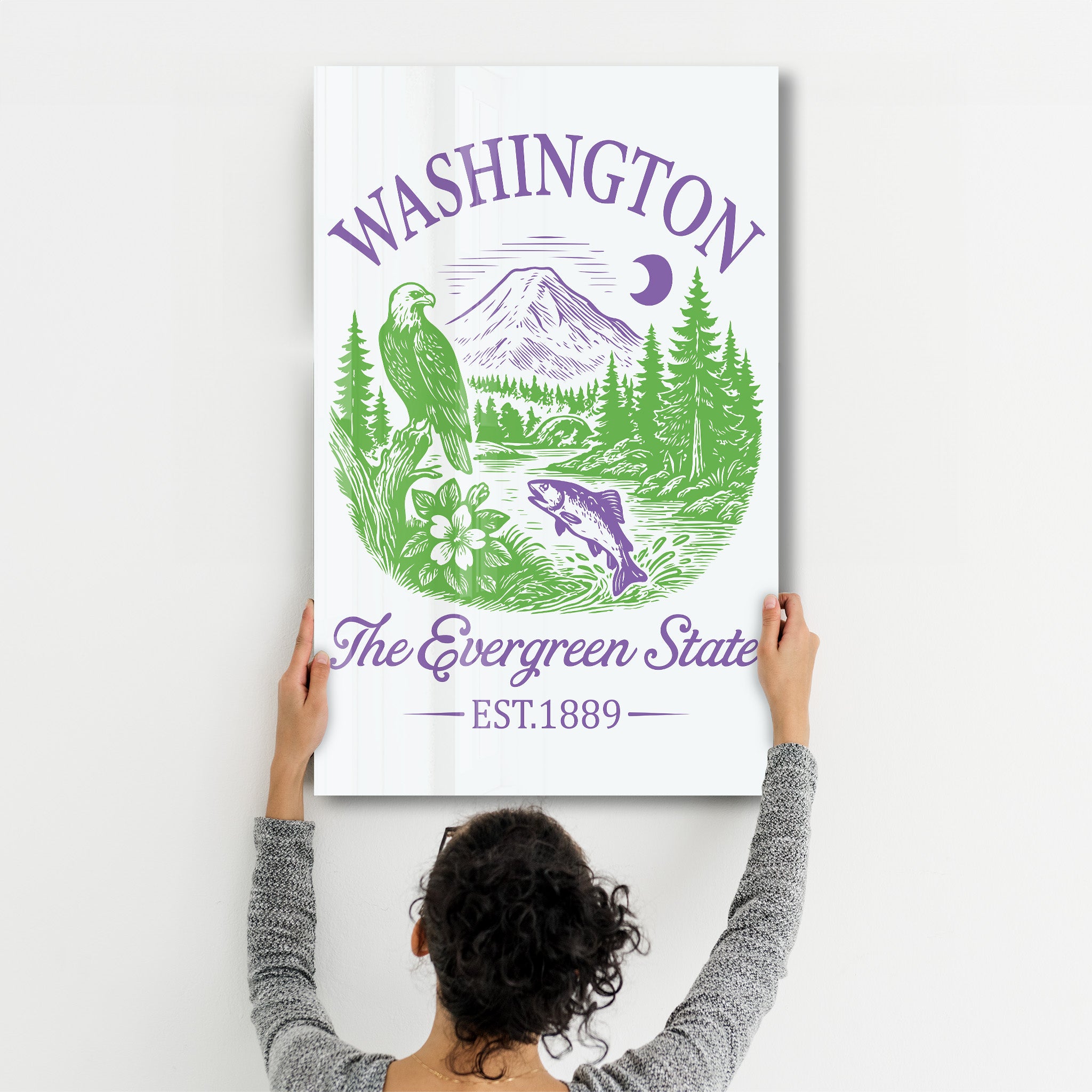 Washington - The Evergreen State | Glass Wall Art