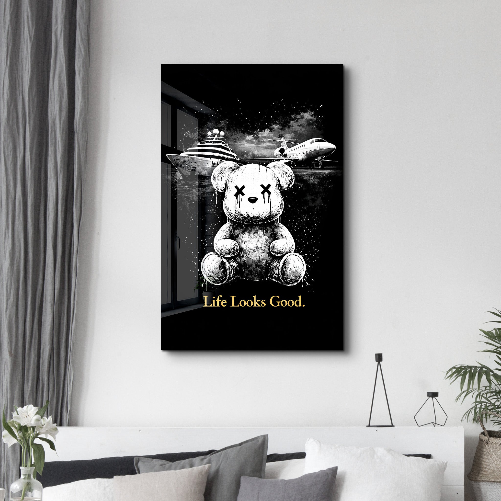 Life Looks Good x Sugar Teddy | Glass Wall Art