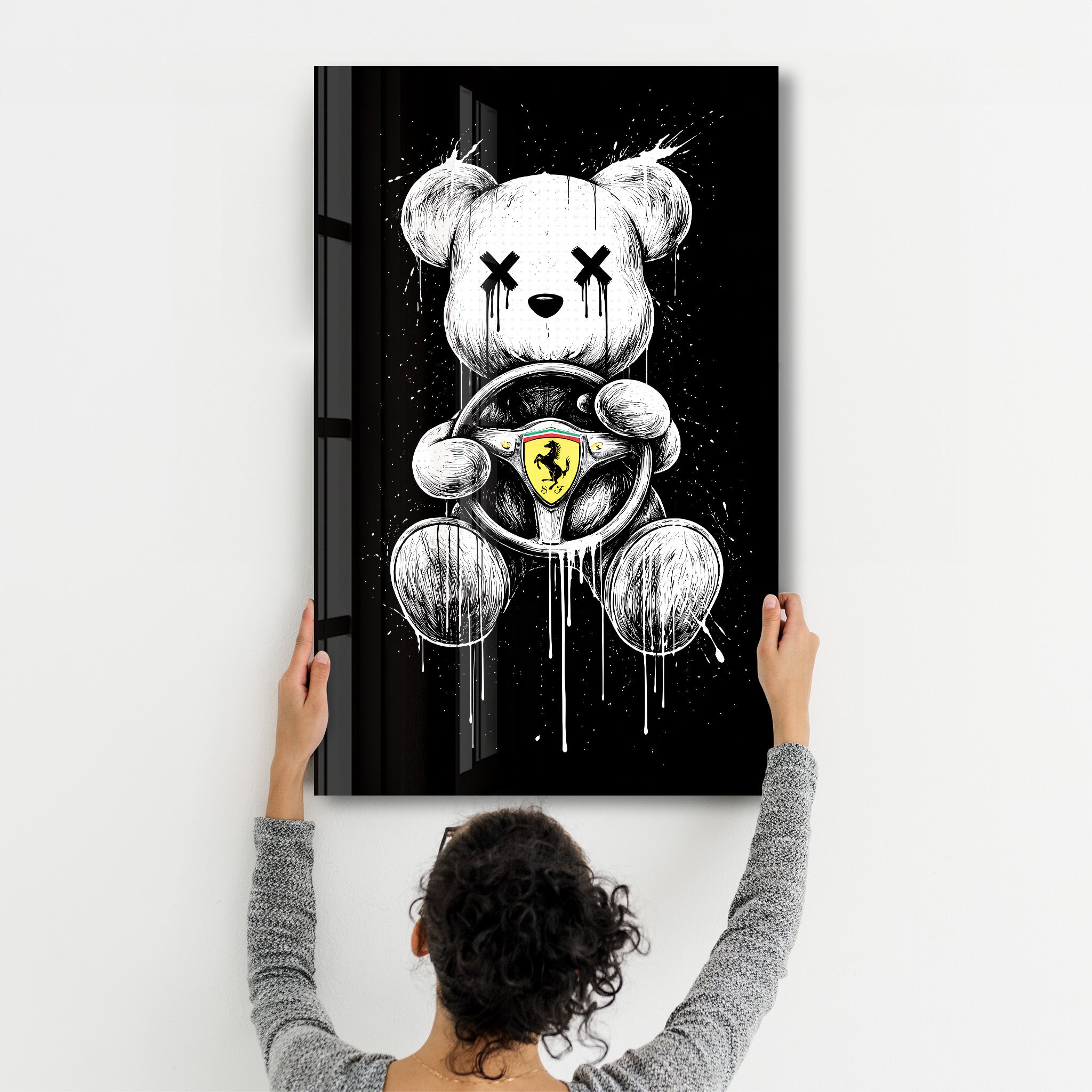 Driven by Desire x Sugar Teddy Glass Wall Art | ArtDesigna