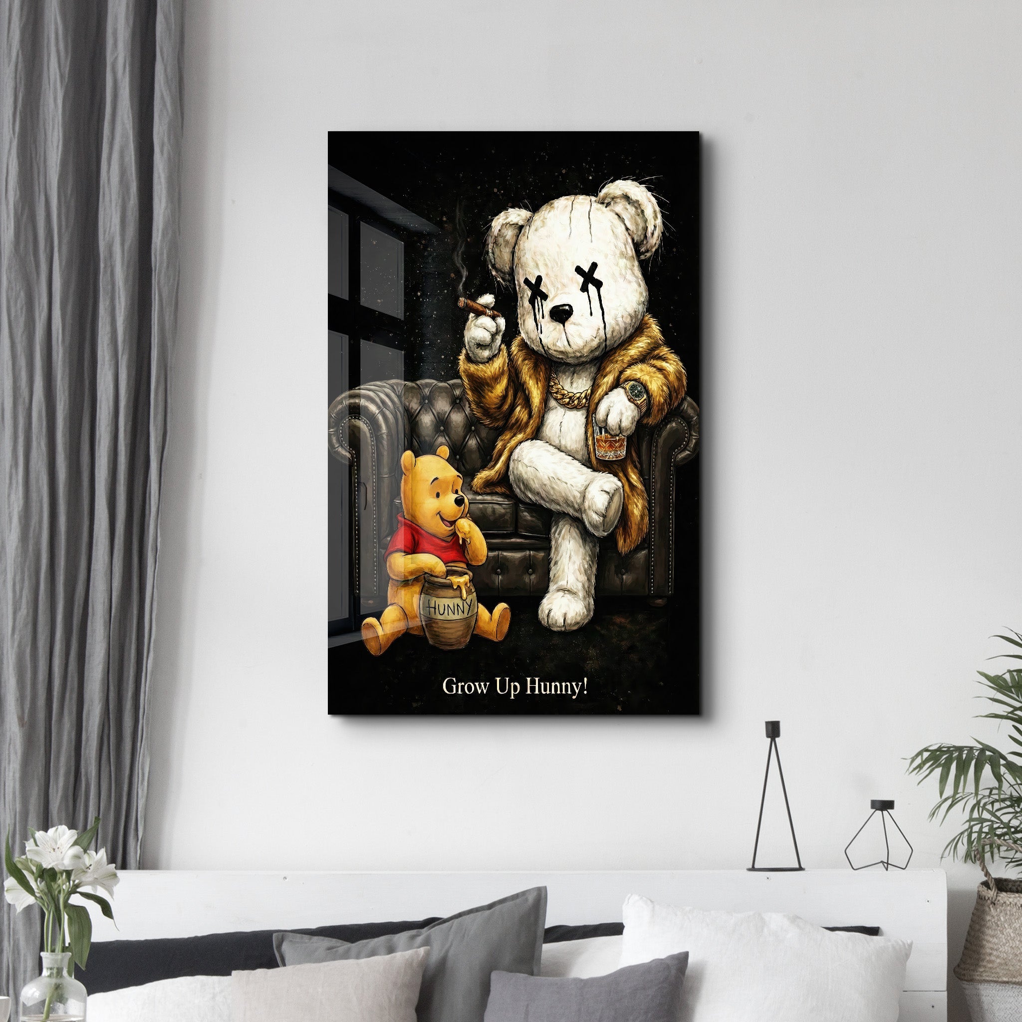 Grow Up Hunny x Sugar Teddy | Glass Wall Art