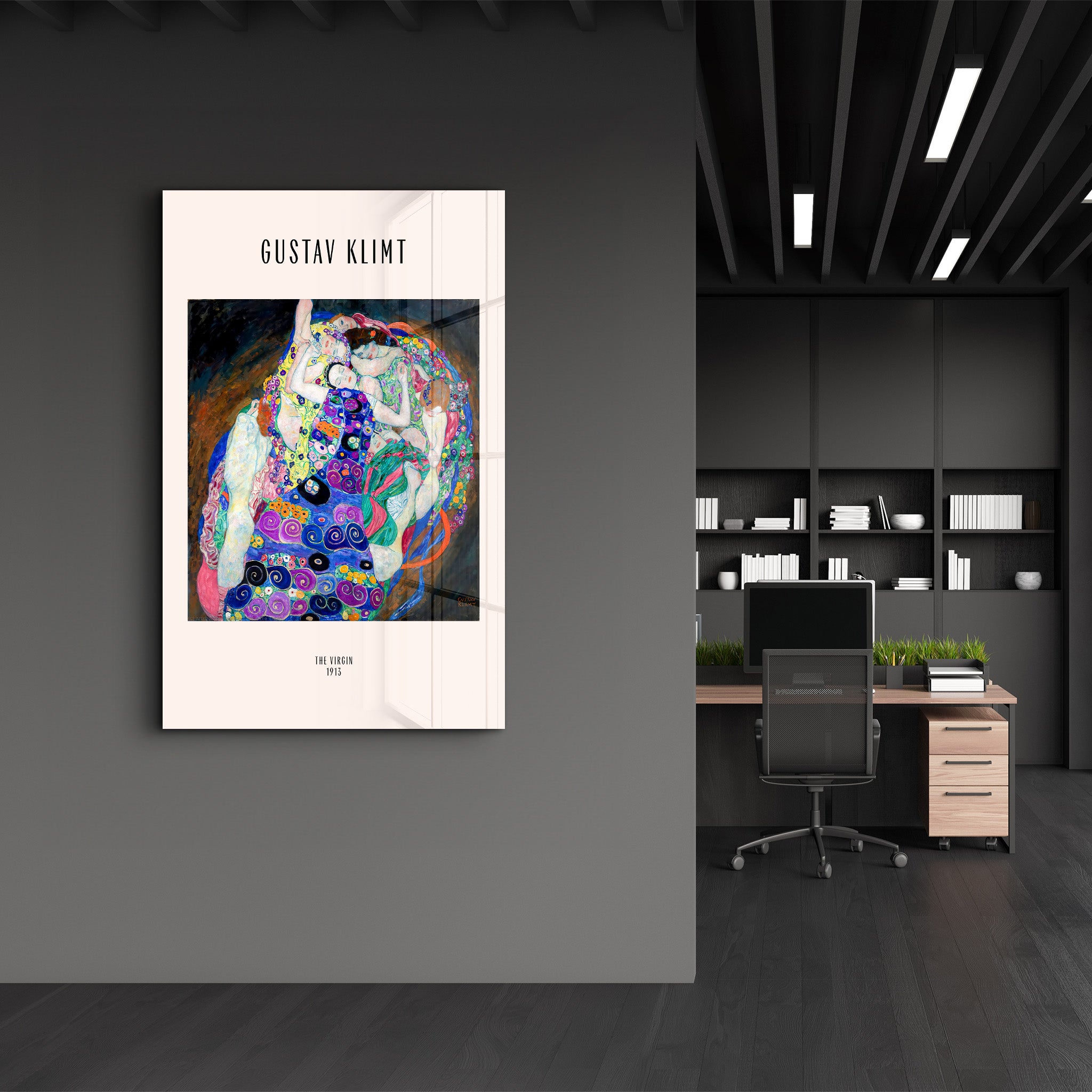 The Virgin 1913 - Gustav Klimt | Glass Wall Art