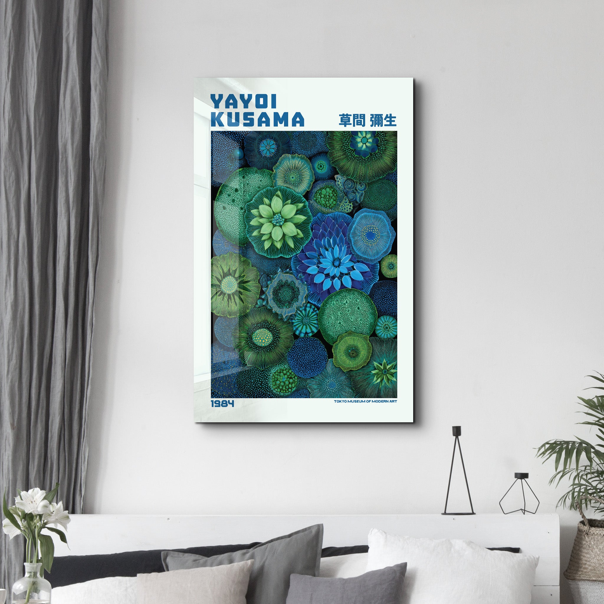 Yayoi Kusama – Emerald Infinity (1984) | Glass Wall Art