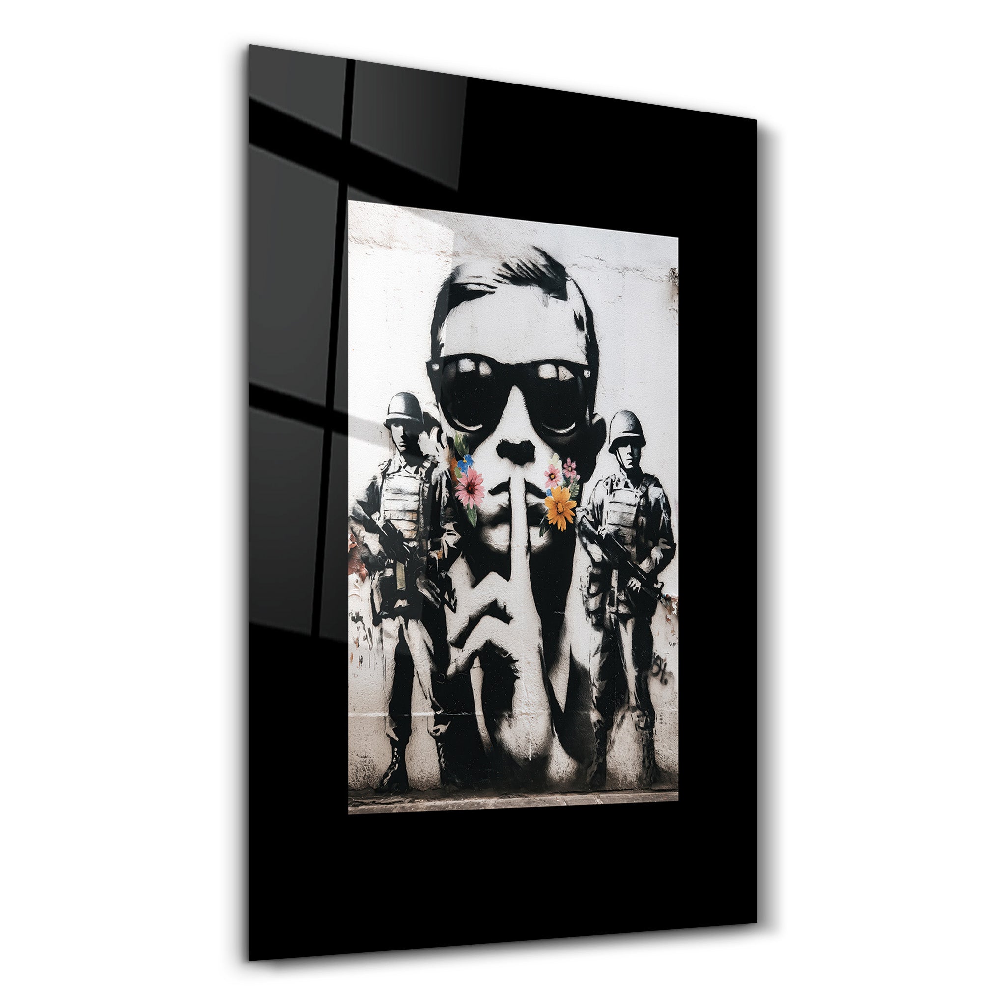 アート・デザイン・音楽 bruce cratsley:white light silent shadow Silent Rebellion Urban Protest Street Art Glass Wall Art