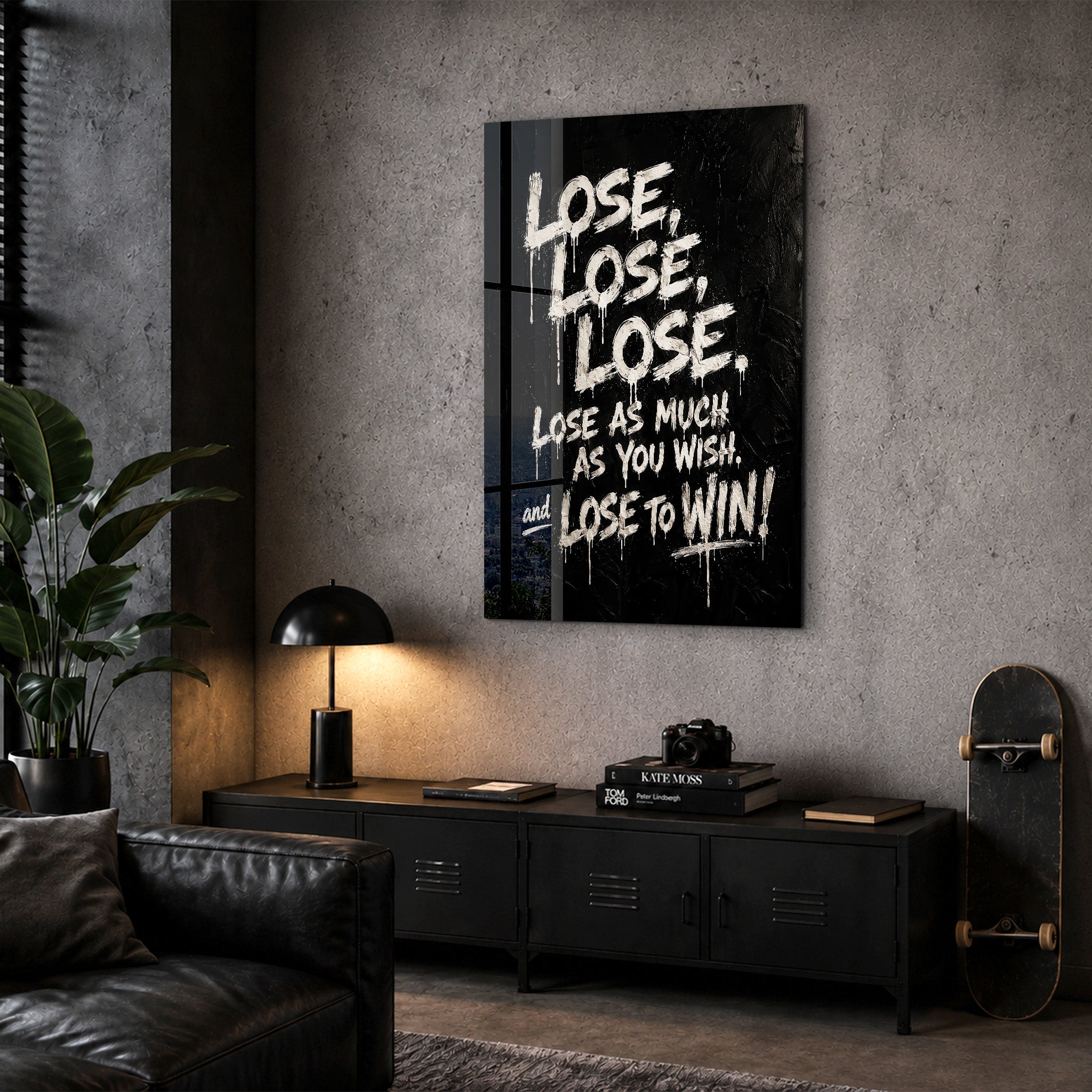 Lose x3 | Glass Wall Art