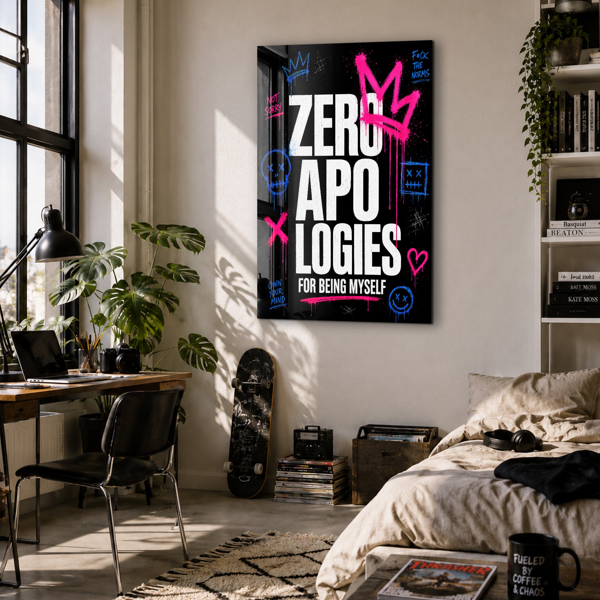 ボーコンセプトglass art (ガラスアート) Zero Apologies | Glass Wall Art – Artdesigna