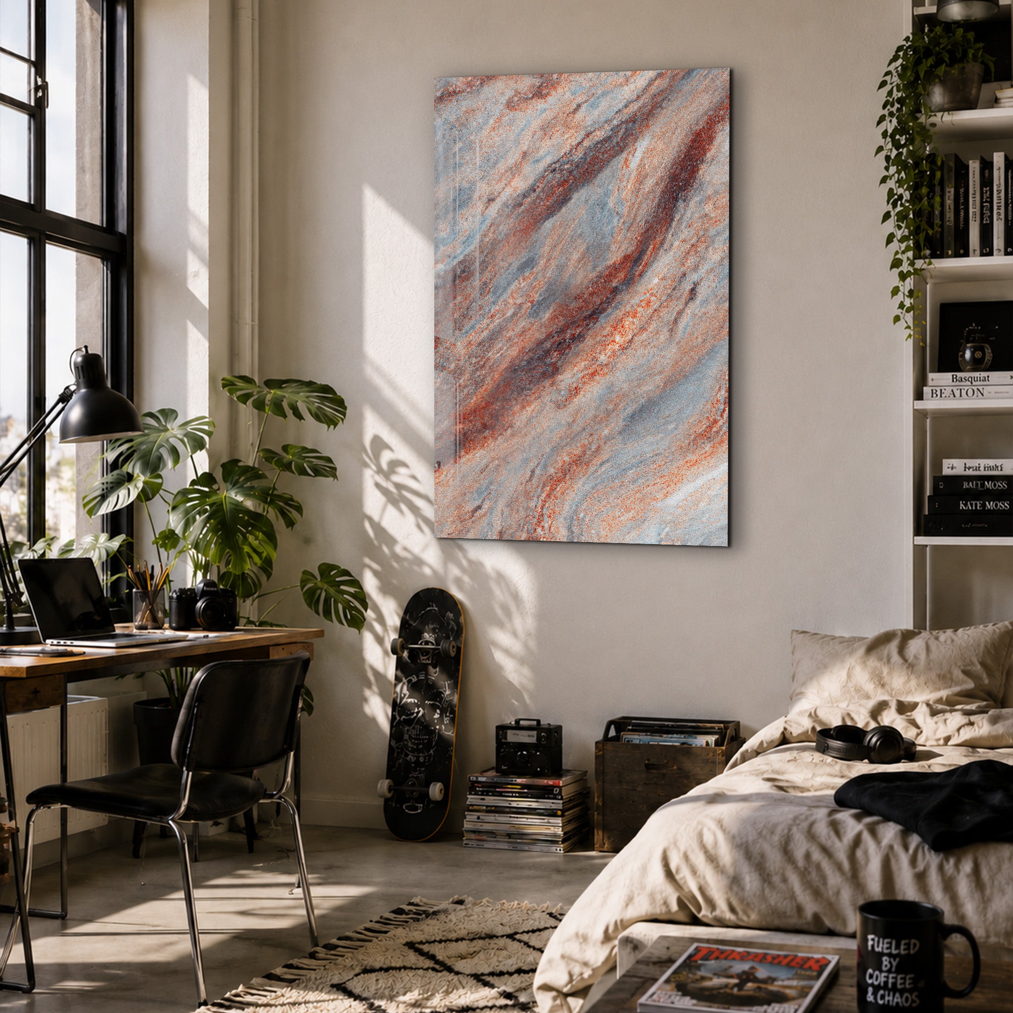 Ember Veins | Glass Wall Art