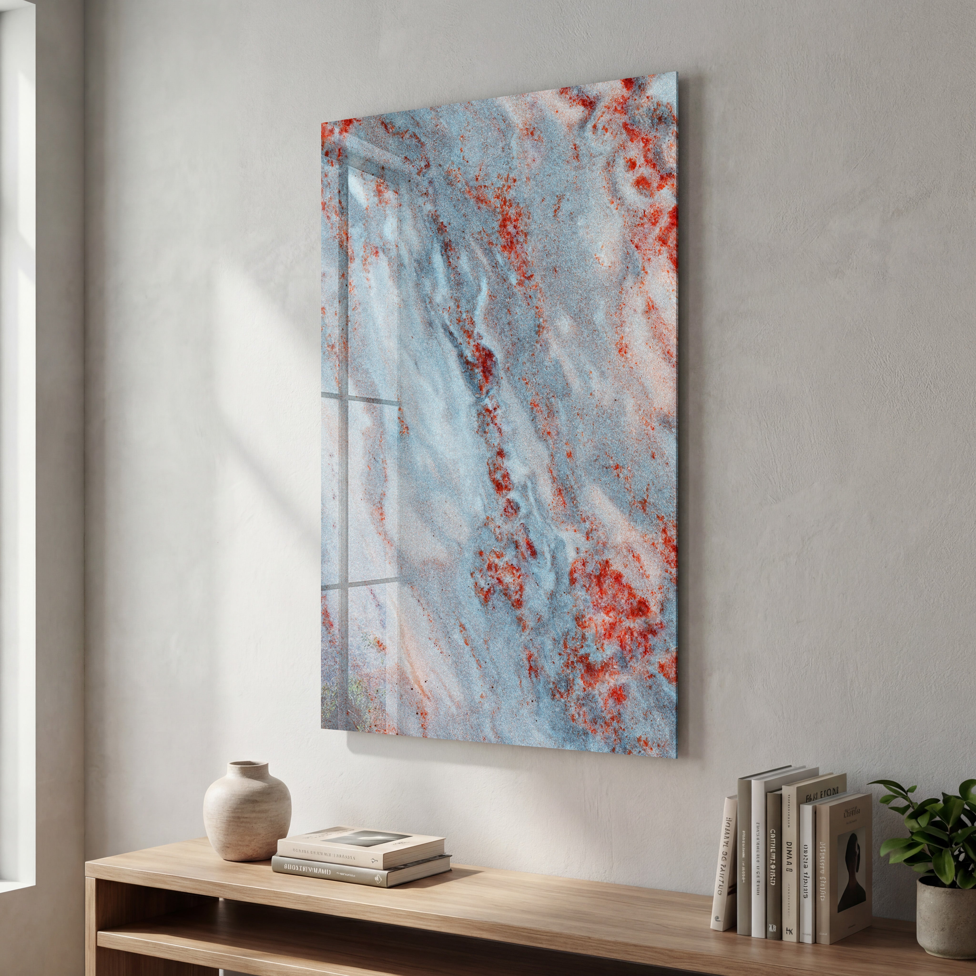 Crimson Frost | Glass Wall Art