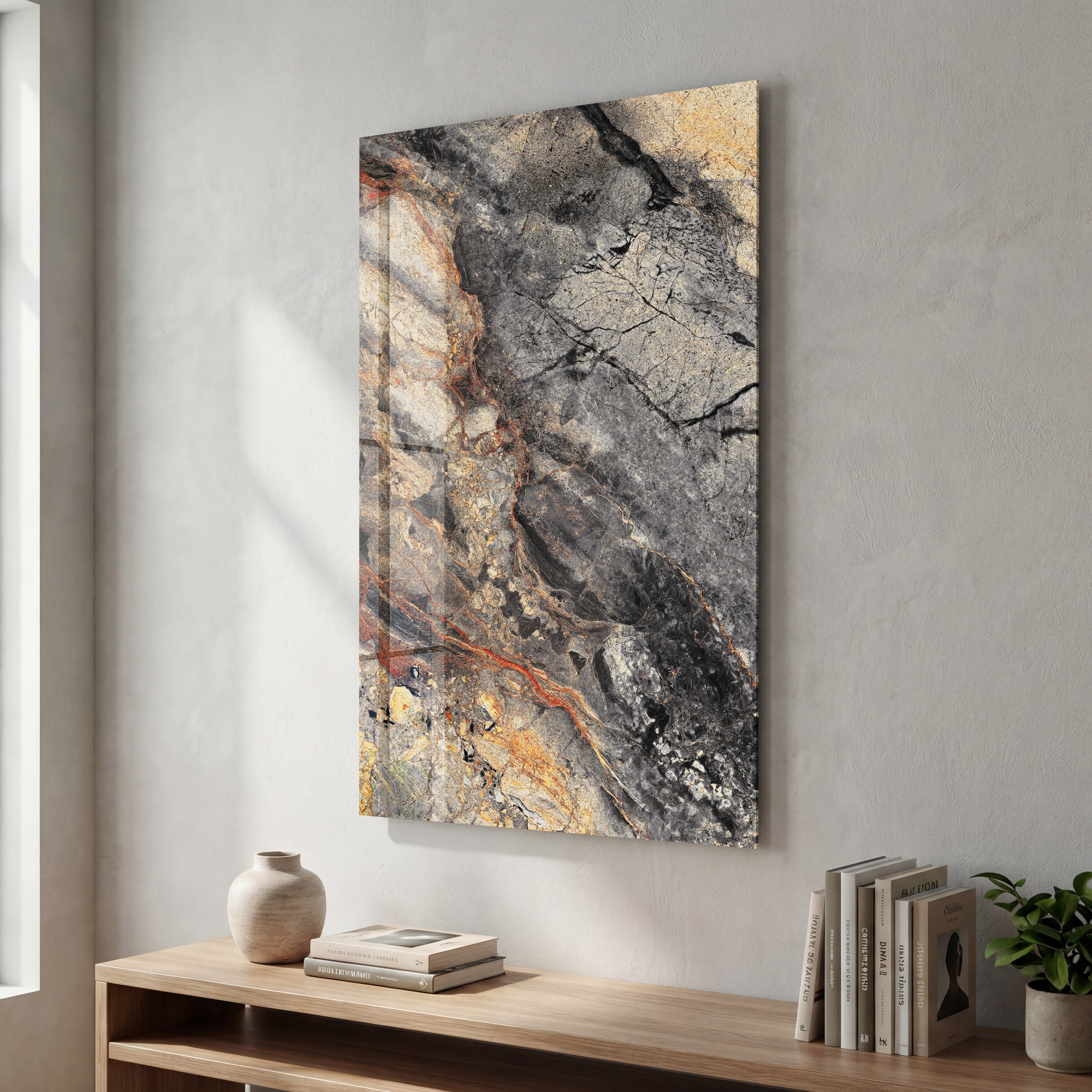 Charcoal Canyon | Glass Wall Art