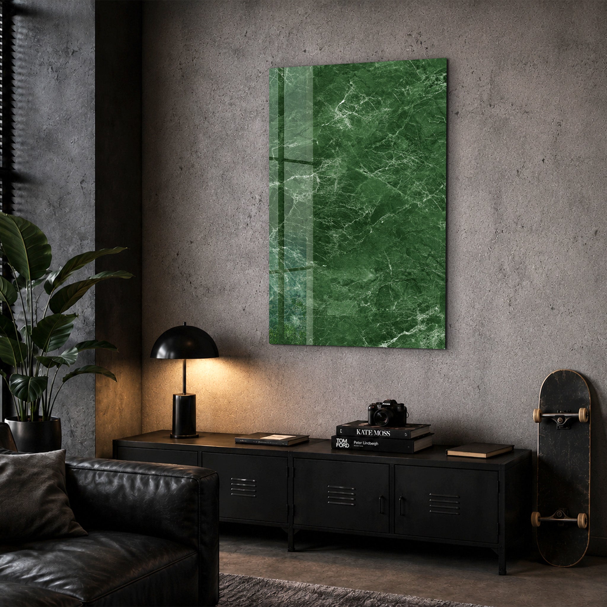 Emerald Veins | Glass Wall Art
