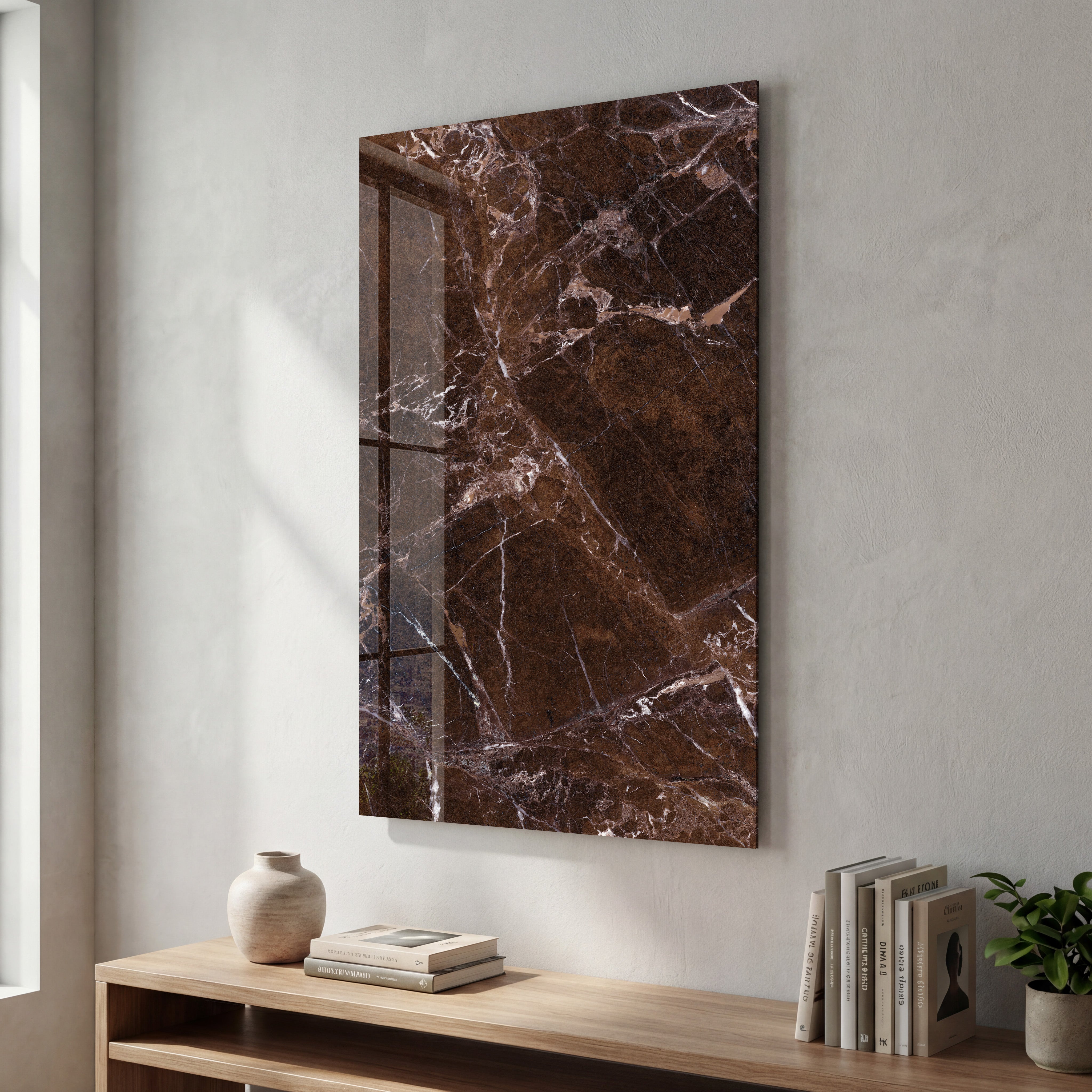 Cocoa Stone | Glass Wall Art