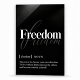 Freedom Definition | Glass Wall Art