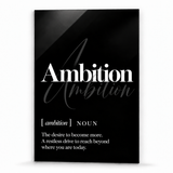 Ambition Definition | Glass Wall Art