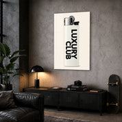 Artdesigna Luxury Club glass wall art displayed in a corner view
