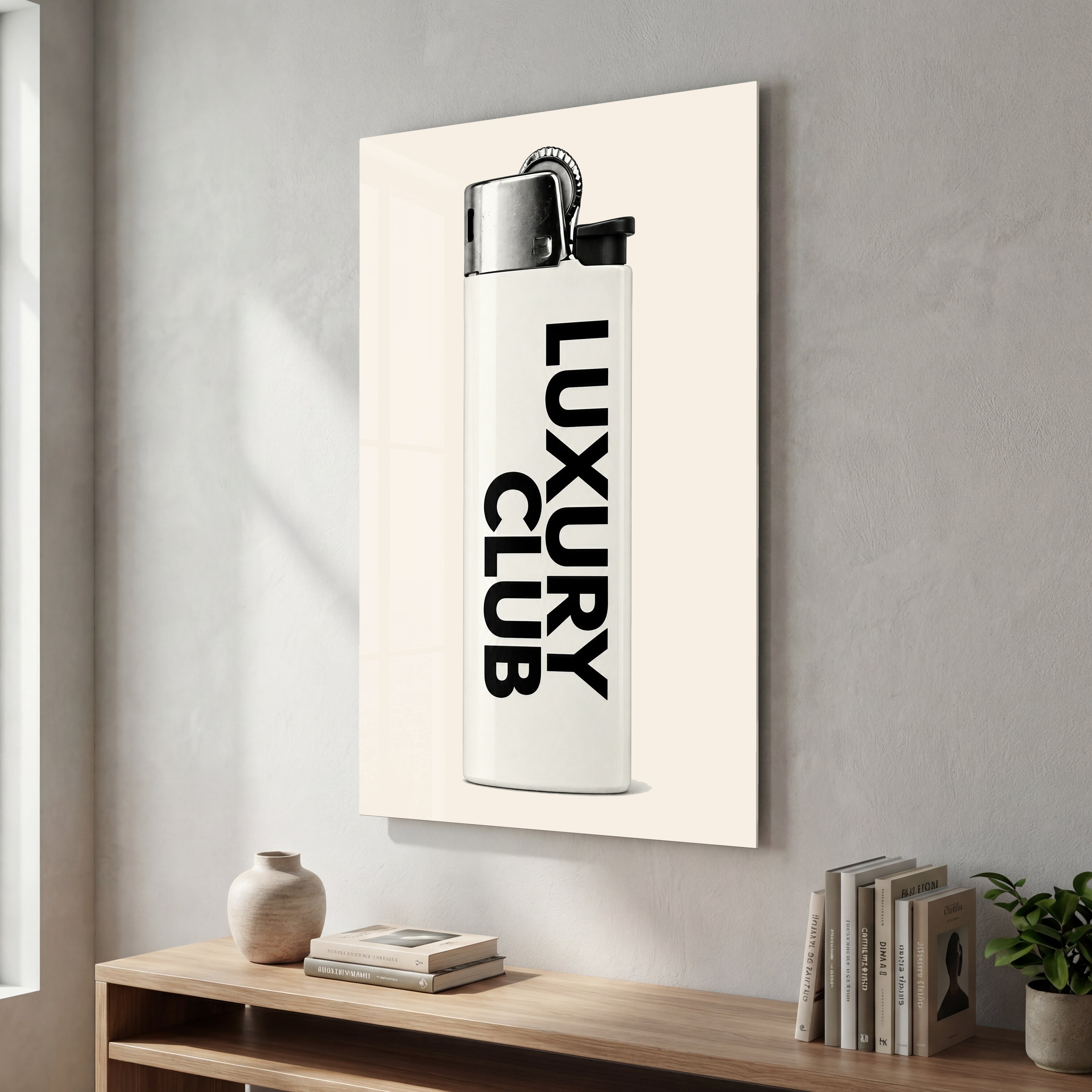 Artdesigna Luxury Club glass wall art with elegant club-themed design in a sleek framed display