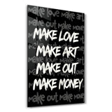 Make Love, Make Art | Glass Wall Art