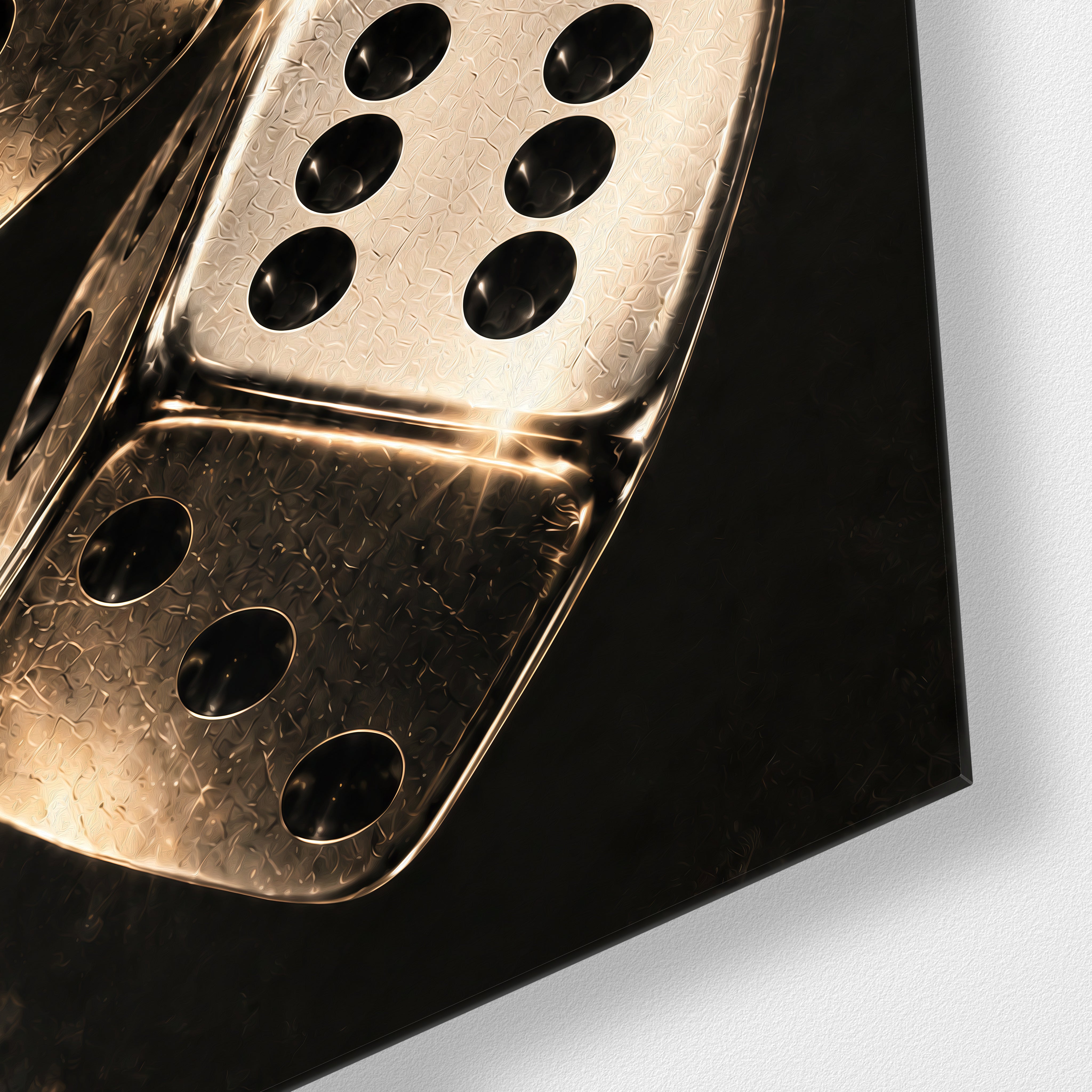 Artdesigna Make Your Own Luck glass wall art close-up with bold decorative lettering