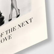 Queen of the Next Move glass wall art by Artdesigna, close-up view of the printed design on glass