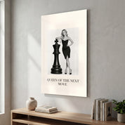 Queen of the Next Move Artdesigna glass wall art with a modern inspirational design