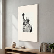 Lady Liberty glass wall art by Artdesigna, featuring the Statue of Liberty in a detailed glass print