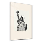 Lady Liberty glass wall art by Artdesigna, featuring a detailed Statue of Liberty design