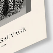 Moda Sauvage Artdesigna glass wall art close-up with abstract animal-inspired patterns