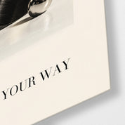Artdesigna Play It Your Way vinyl and cherry glass wall art close-up