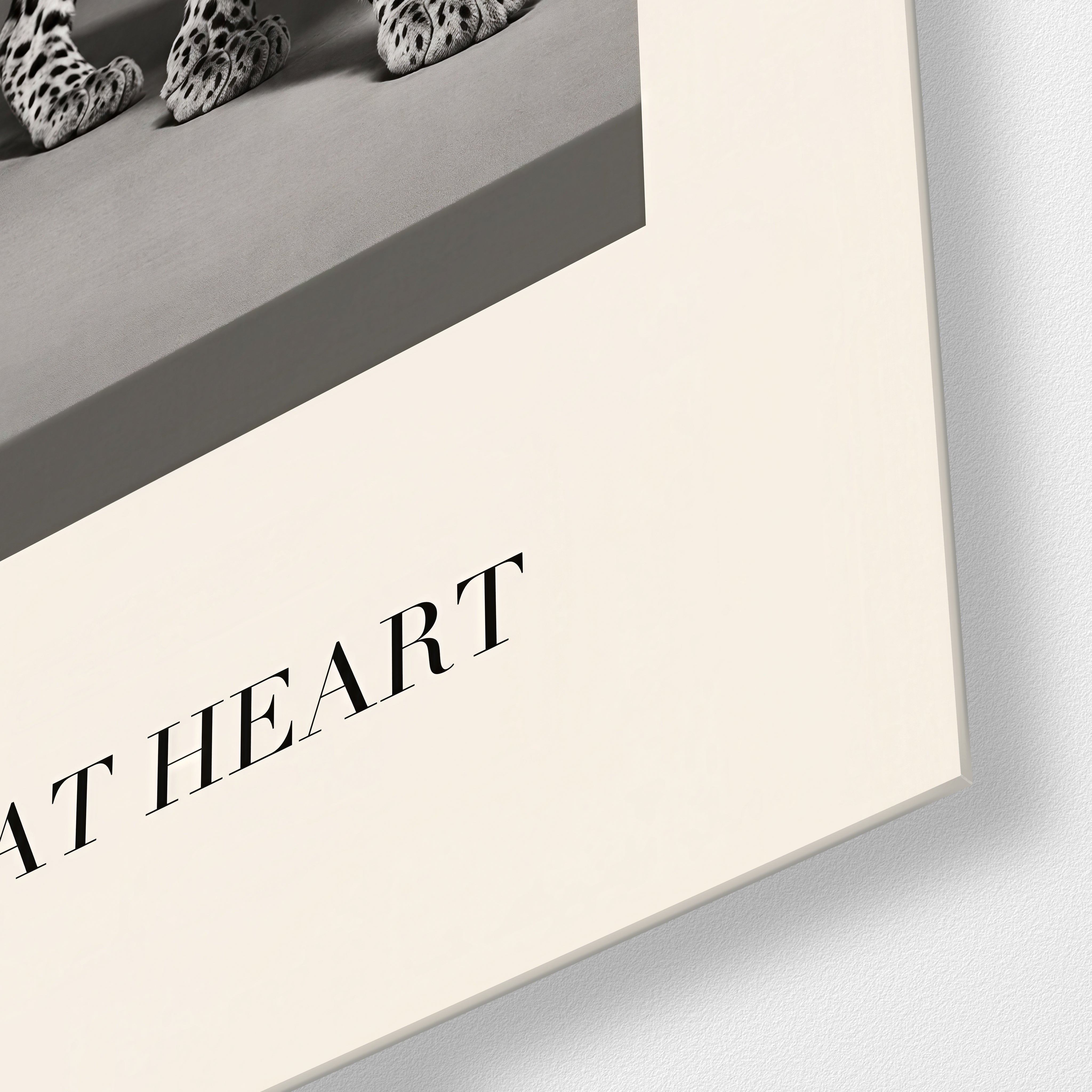 Wild at Heart leopard portrait glass wall art by Artdesigna, close-up view