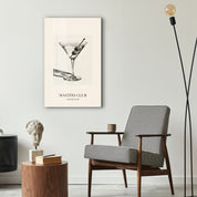 Artdesigna Martini Club glass wall art featuring a martini glass design in a stylish lifestyle setting