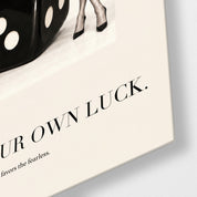 Create Your Own Luck glass wall art by Artdesigna with detailed close-up design on glass panel
