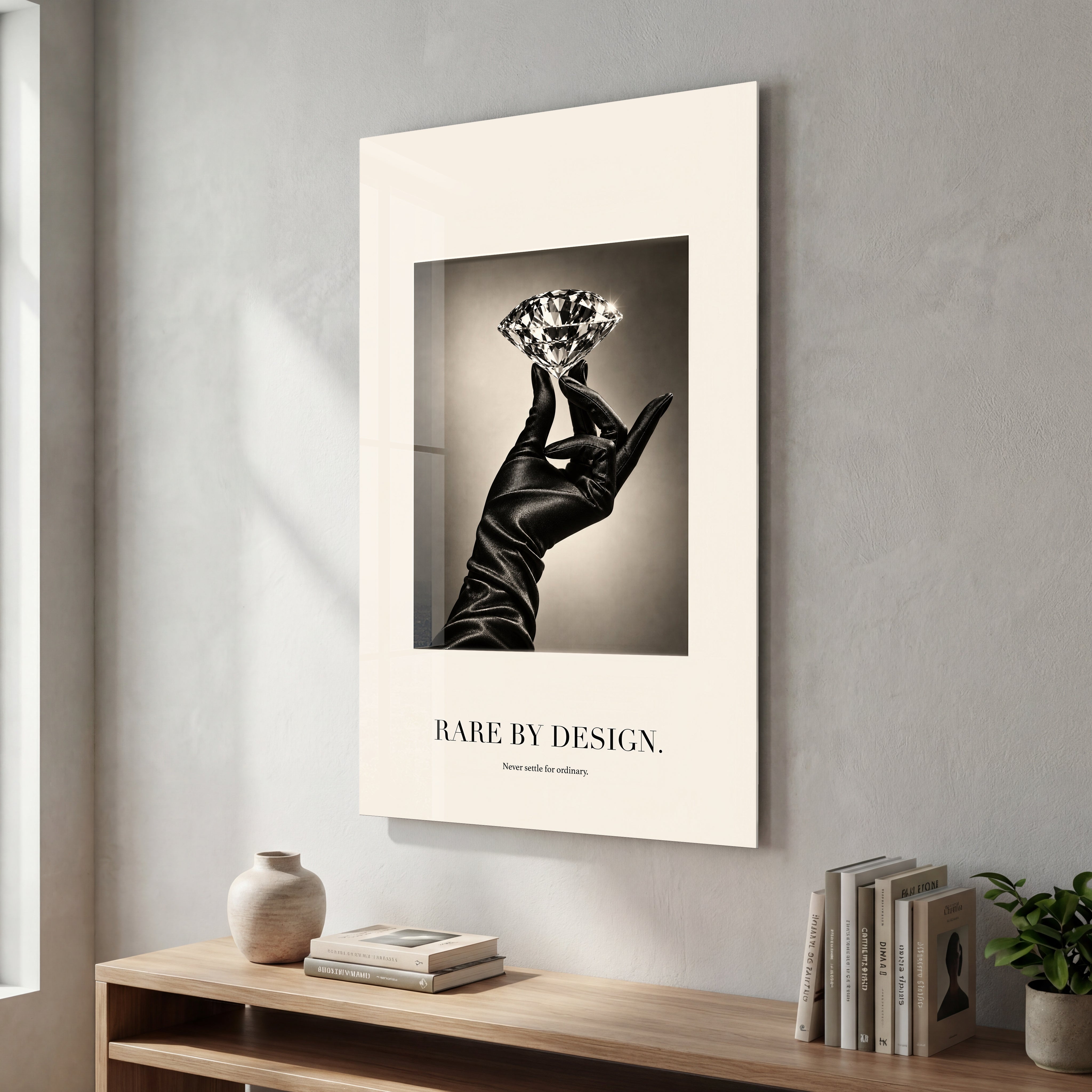 Artdesigna Rare by Design glass wall art with abstract design in a sleek glass finish