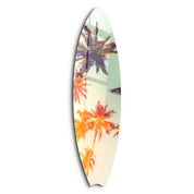 Paradise Palms | Surfboard Glass Wall Art